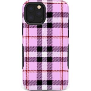 Casely iPhone 11 Pro Max Case | Outside The Lines | Crayola Marker Case(As if! Light Purple Plaid)