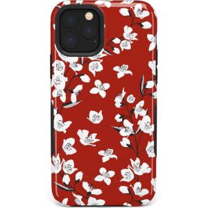 Casely iPhone 11 Pro Max Case | Outside The Lines | Crayola Marker Case(Red Cherry Blossom Floral)