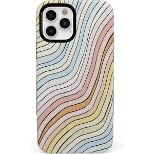 Casely iPhone 11 Pro Max Case | Outside The Lines | Crayola Marker Case(Ride The Wave | Pastel Rainbow Lined)