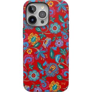 Casely iPhone 15 Pro Case | Keep It Classic | Crayola Crayon Box | Bold Protective Design | Compatible with MagSafe(17 Frida Kahlo | Painted Flowers | Floral)