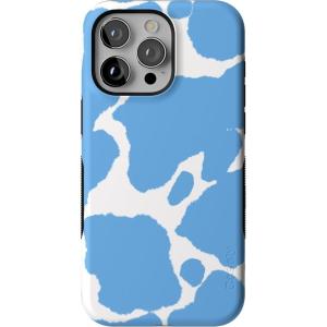 Casely iPhone 15 Pro Case | Keep It Classic | Crayola Crayon Box | Bold Protective Design | Compatible with MagSafe(Current MOOd | Light Blue Cow Print)