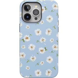 Casely iPhone 15 Pro Case | Keep It Classic | Crayola Crayon Box | Bold Protective Design | Compatible with MagSafe(Daisy Daydream | Baby Blue Floral)