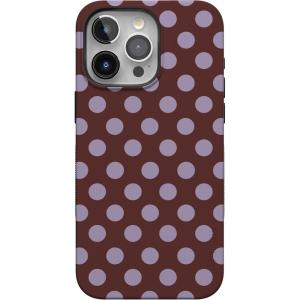 Casely iPhone 15 Pro Case | Keep It Classic | Crayola Crayon Box | Bold Protective Design | Compatible with MagSafe(Spotted in SoHo | Burgundy Polka Dot)