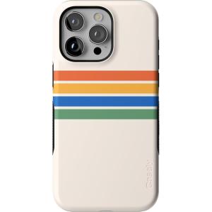 Casely iPhone 15 Pro Case | Keep It Classic | Crayola Crayon Box | Bold Protective Design | Compatible with MagSafe(Totally Groovy | Rainbow Stripes Colorblock)