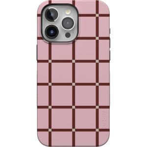 Casely iPhone 15 Pro Case | Keep It Classic | Crayola Crayon Box | Bold Protective Design | Compatible with MagSafe(Uptown Gridlock | Pink Checkerboard)