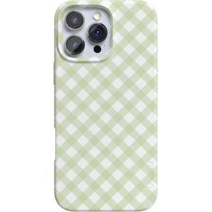 Casely iPhone 16 Pro Case | Glitter Mystic Moss | Green Enchanted Shimmer | Compatible with MagSafe | Classic Ultra-Slim Case Design(Mint Lattice | Sunday Best)