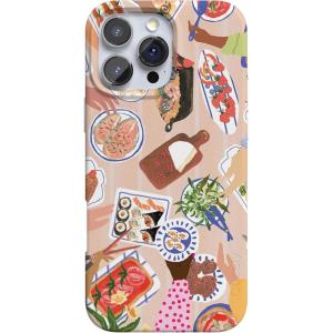 Casely iPhone 16 Pro Case | Glitter Mystic Moss | Green Enchanted Shimmer | Compatible with MagSafe | Classic Ultra-Slim Case Design(Picnic Party | Painted Collage)