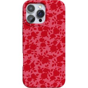 Casely iPhone 16 Pro Case | Glitter Mystic Moss | Green Enchanted Shimmer | Compatible with MagSafe | Classic Ultra-Slim Case Design(Rose Garden | Red Aesthetic)