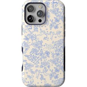 Casely iPhone 16 Pro Case | Ride The Wave | Pastel Rainbow Lined | Compatible with MagSafe | Bold Protective Design(Cupid’s Canvas | Periwinkle Floral)