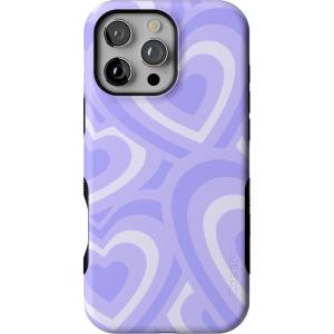 Casely iPhone 16 Pro Case | Ride The Wave | Pastel Rainbow Lined | Compatible with MagSafe | Bold Protective Design(Love Song | Lavender Heart)