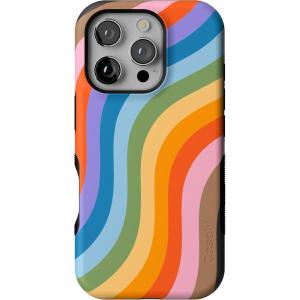 Casely iPhone 16 Pro Case | Ride The Wave | Pastel Rainbow Lined | Compatible with MagSafe | Bold Protective Design(Love for All | Rainbow Pride)
