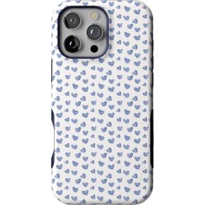 Casely iPhone 16 Pro Case | Ride The Wave | Pastel Rainbow Lined | Compatible with MagSafe | Bold Protective Design(Lovebug | Blue Hearts)