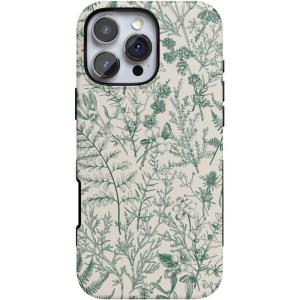 Casely iPhone 16 Pro Case | Ride The Wave | Pastel Rainbow Lined | Compatible with MagSafe | Bold Protective Design(Sage Garden | Green Floral)