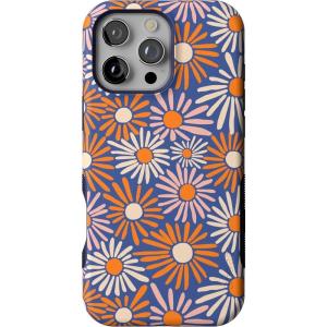 Casely iPhone 16 Pro Case | Ride The Wave | Pastel Rainbow Lined | Compatible with MagSafe | Bold Protective Design(Spring Forward | Daisy Floral)