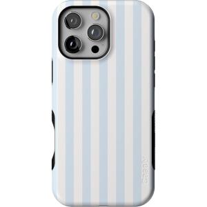 Casely iPhone 16 Pro Case | Ride The Wave | Pastel Rainbow Lined | Compatible with MagSafe | Bold Protective Design(Sunday Best | Blue Stripes)