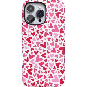 Casely iPhone 16 Pro Case | Ride The Wave | Pastel Rainbow Lined | Compatible with MagSafe | Bold Protective Design(XOXO | Pink Candy Hearts)