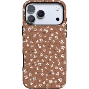 Casely iPhone 17 Pro Max Case | Be Mine | Tiny Hearts | Compatible with MagSafe | Bold Protective Design(Mocha Meadow | Tiny Flowers)