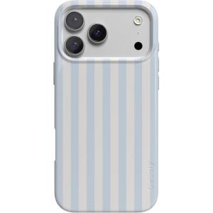 Casely iPhone 17 Pro Max Case | Field of Flowers | Pastel Floral | Compatible with MagSafe | Classic Ultra Slim Design(Blue Stripes | Sunday Best)