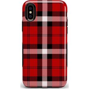 Casely iPhone X/XS Case | Make Your Mark | Crayola Paint Case(As if! Red Plaid)