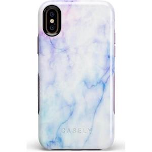 Casely iPhone X/XS Case | Make Your Mark | Crayola Paint Case(Blue & Purple Cotton Candy Marble)