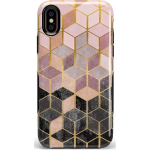 Casely iPhone X/XS Case | Make Your Mark | Crayola Paint Case(Geo Rose Gold Marble)
