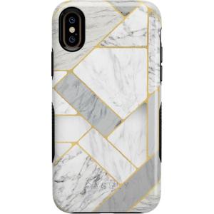 Casely iPhone X/XS Case | Make Your Mark | Crayola Paint Case(Geo White and Gold Marble)