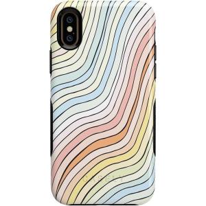 Casely iPhone X/XS Case | Make Your Mark | Crayola Paint Case(Ride The Wave | Pastel Rainbow Lined)