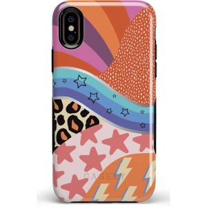 Casely iPhone Xs Max Case | Purple Taupe on Nude | Bold Protective Design(And I Oop | Mixed Swatch)