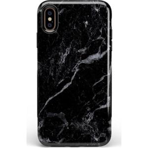 Casely iPhone Xs Max Case | Purple Taupe on Nude | Bold Protective Design(Black Marble)