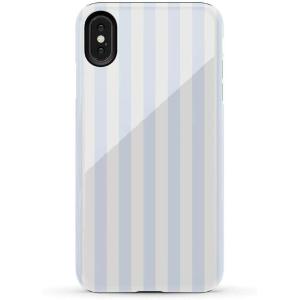Casely iPhone Xs Max Case | Purple Taupe on Nude | Bold Protective Design(Blue Stripes | Sunday Best)