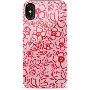 Casely iPhone Xs Max Case | Purple Taupe on Nude | Bold Protective Design(Blush Garden | Floral Doodle)