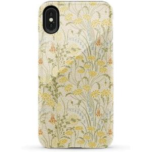 Casely iPhone Xs Max Case | Purple Taupe on Nude | Bold Protective Design(Boho Blooms | Golden Floral)