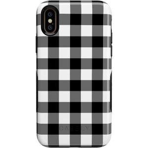 Casely iPhone Xs Max Case | Purple Taupe on Nude | Bold Protective Design(Check Me Out | Checkerboard)