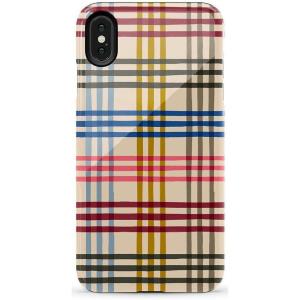 Casely iPhone Xs Max Case | Purple Taupe on Nude | Bold Protective Design(Cheer | Kitty and Vibe Holiday)