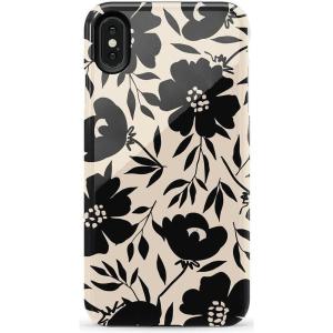 Casely iPhone Xs Max Case | Purple Taupe on Nude | Bold Protective Design(Dark Fantasy | Contrast Floral)