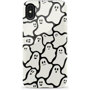 Casely iPhone Xs Max Case | Purple Taupe on Nude | Bold Protective Design(Don’t Ghost Me | Halloween)