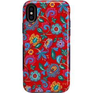 Casely iPhone Xs Max Case | Purple Taupe on Nude | Bold Protective Design(Frida Kahlo | Painted Flowers | Floral)