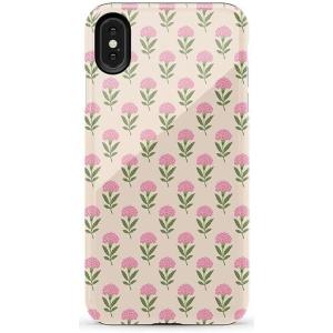 Casely iPhone Xs Max Case | Purple Taupe on Nude | Bold Protective Design(Jenna’s Flowers | Fun on Weekdays)