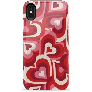 Casely iPhone Xs Max Case | Purple Taupe on Nude | Bold Protective Design(Love Song Remix | Ombre Hearts)