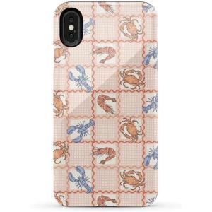Casely iPhone Xs Max Case | Purple Taupe on Nude | Bold Protective Design(On the Cape | Coastal Summer)