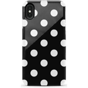Casely iPhone Xs Max Case | Purple Taupe on Nude | Bold Protective Design(Polka Dots | High Contrast)