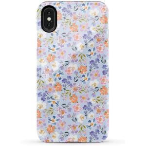 Casely iPhone Xs Max Case | Purple Taupe on Nude | Bold Protective Design(Poppy Meadows | Pastel Floral)