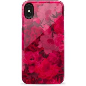 Casely iPhone Xs Max Case | Purple Taupe on Nude | Bold Protective Design(Romance Novel | Moody Floral)