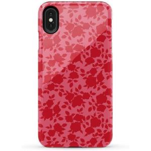 Casely iPhone Xs Max Case | Purple Taupe on Nude | Bold Protective Design(Rose Garden | Red Aesthetic)
