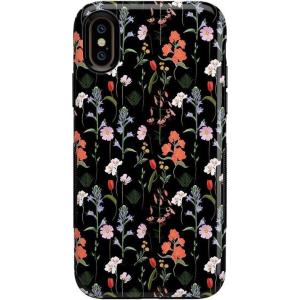 Casely iPhone Xs Max Case | Purple Taupe on Nude | Bold Protective Design(Secret Garden | Mixed Floral)