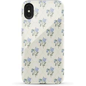 Casely iPhone Xs Max Case | Purple Taupe on Nude | Bold Protective Design(Vintage Garden | Blue Hydrangea)