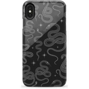 Casely iPhone Xs Max Case | Purple Taupe on Nude | Bold Protective Design(We’re Ready For It | Black Serpent)