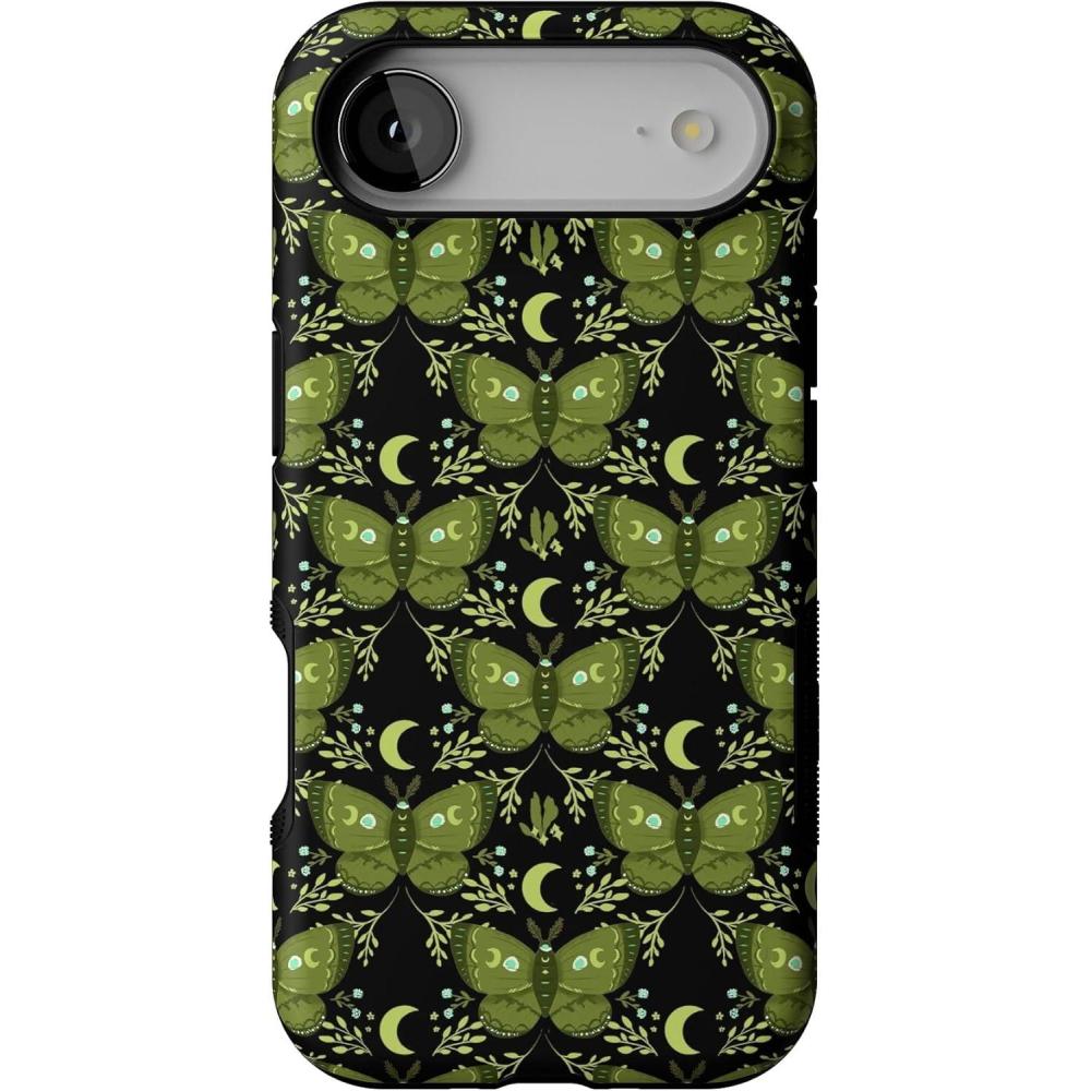 imageCasely iPhone 17 Air Case  Mystic Moths  Green Twilight  Bold Protective Design  MagSafe Compatible Design