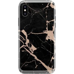 Casely iPhone X/XS Case | Outside The Lines | Crayola Marker | Classic Ultra Slim Design(Cracked Rose Gold Black Marble)