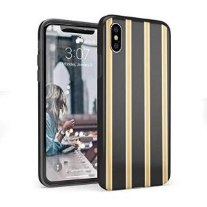 Casely iPhone X/XS Case | Outside The Lines | Crayola Marker | Classic Ultra Slim Design(Fine Lines Mustard Yellow Pinstripe)